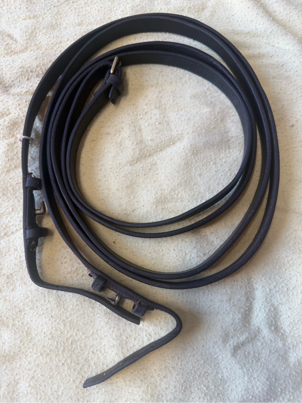 54” dark brown curb reins